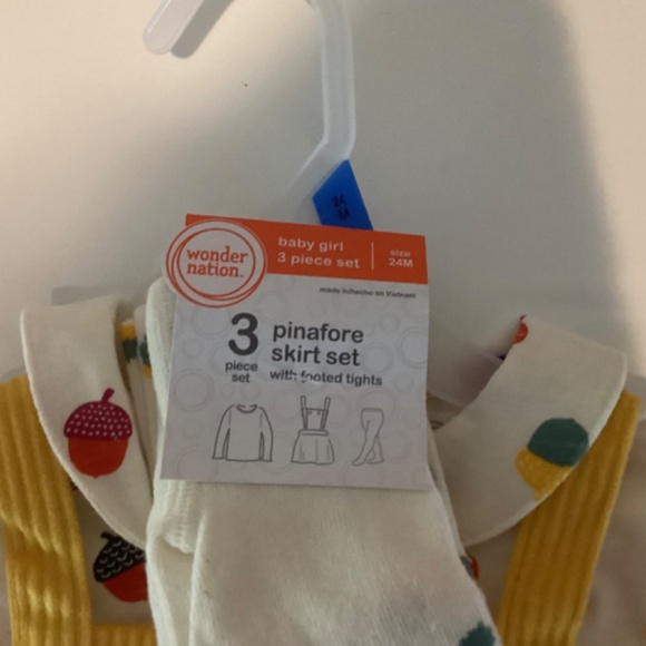 Wonder Nation Pinafore Girls 3 piece set - Picture 8 of 10